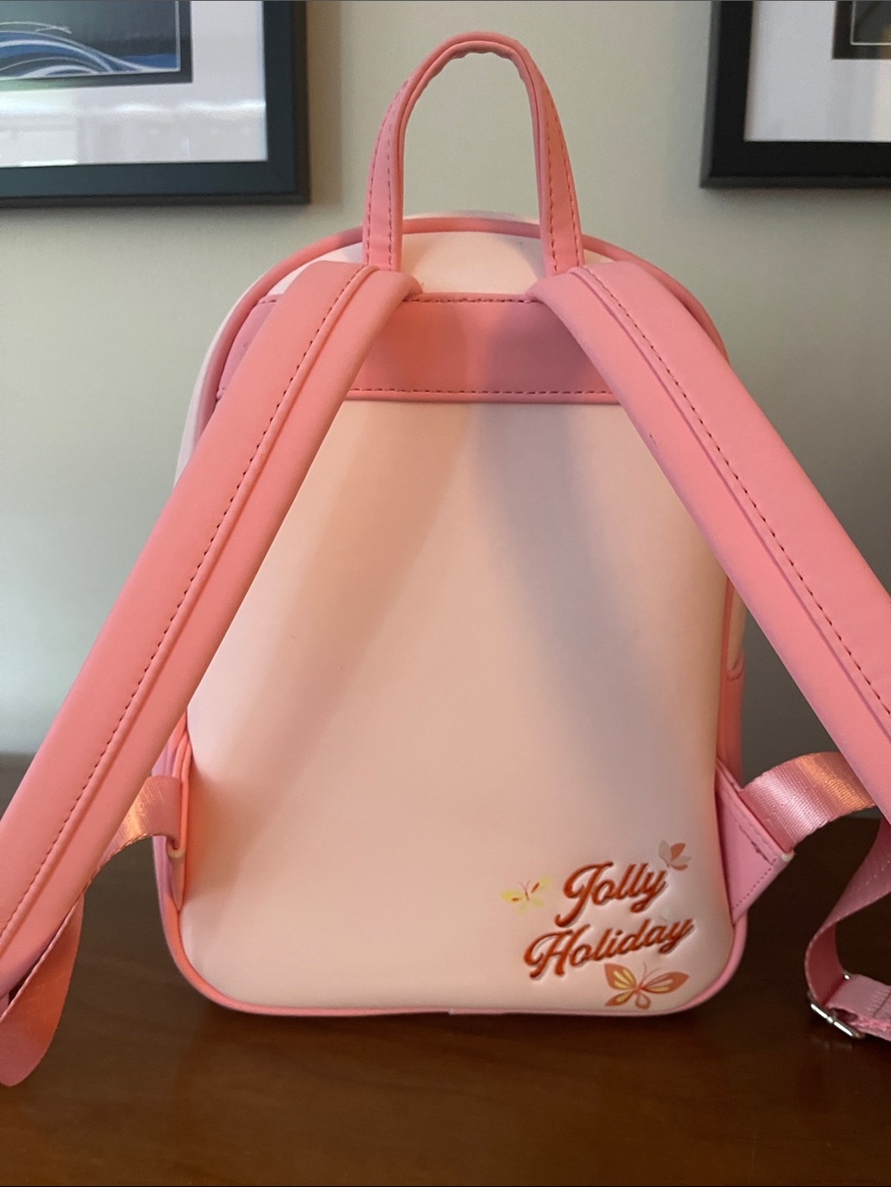ON HOLD Disney Loungefly Mary Poppins Jolly Holiday Teal & Pink Mini Bag Used - Picture 4 of 8